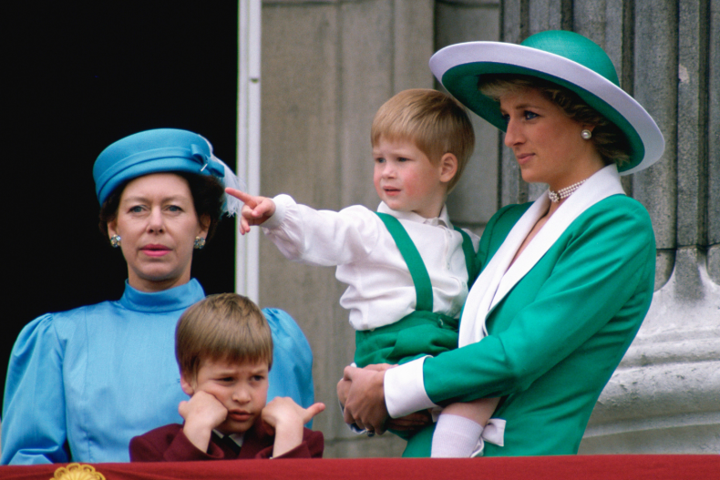 Princess Margaret, Prince Harry and Princess Diana