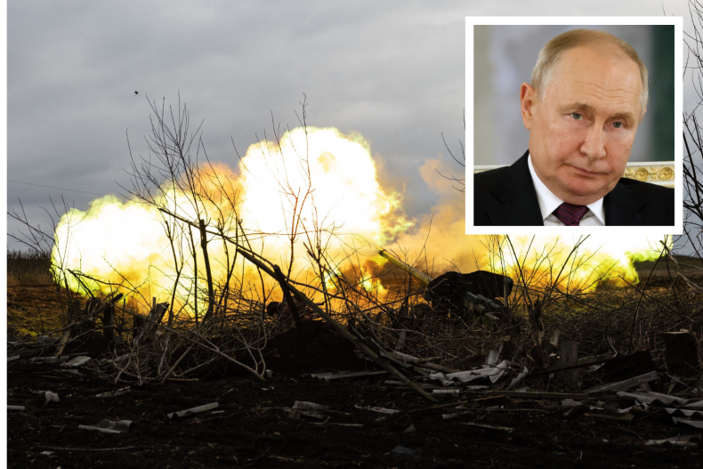 Cảnh chiến tranh và Putin