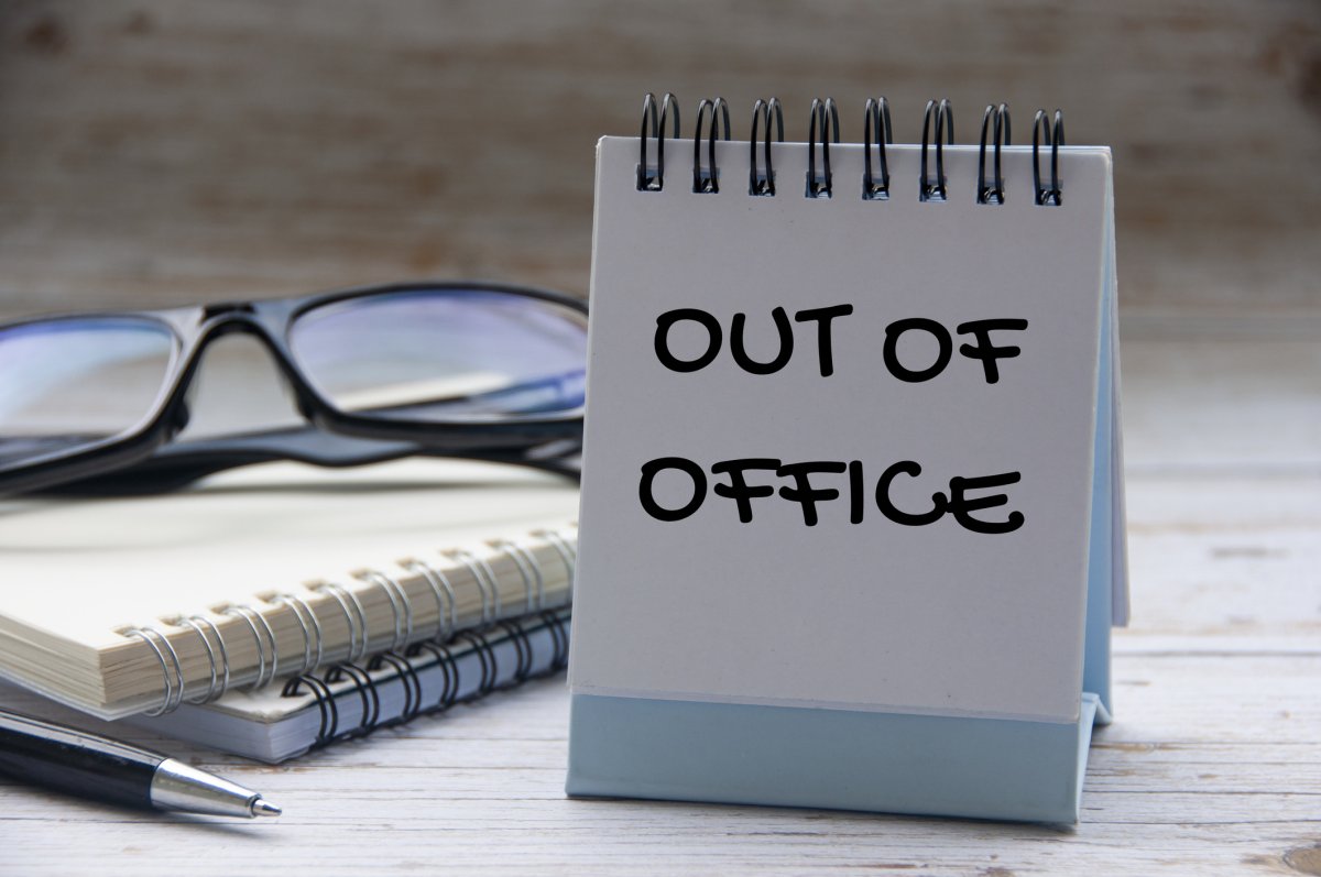 out of office note desk
