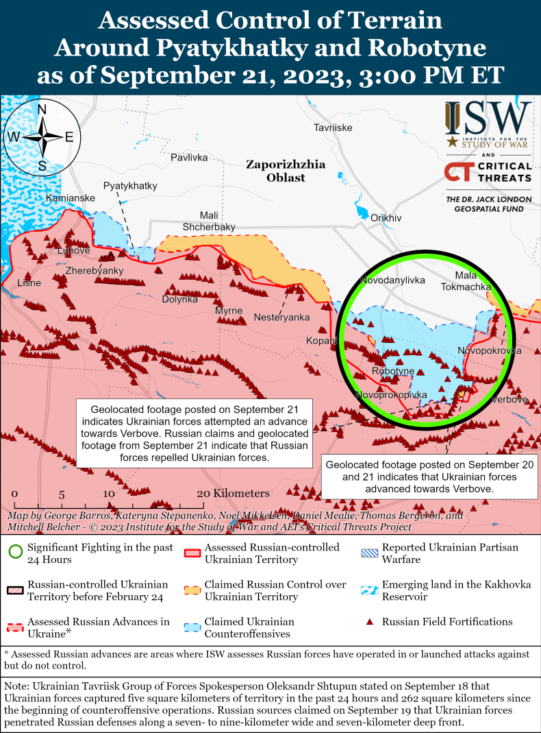 ISW War Map Zaporizhzhia Surovikin Line Ukraine