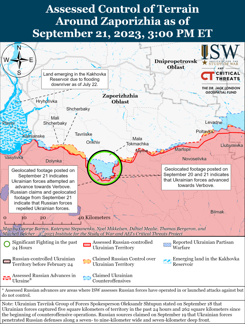 Surovikin Line Zaporizhzhia ISW War Map Ukraine