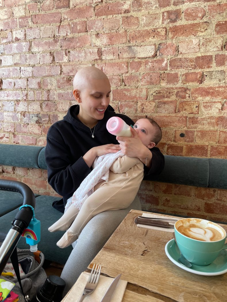 Zoe Plastiras with her daughter, Ophelia