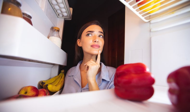 Woman in fridge