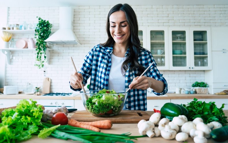 Woman eating healthily