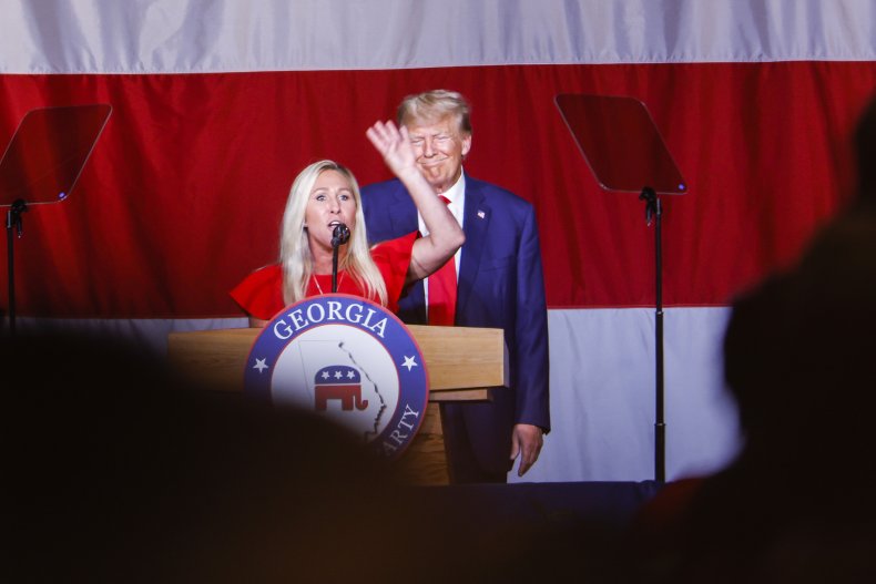 Marjorie Taylor Greene and Donald Trump