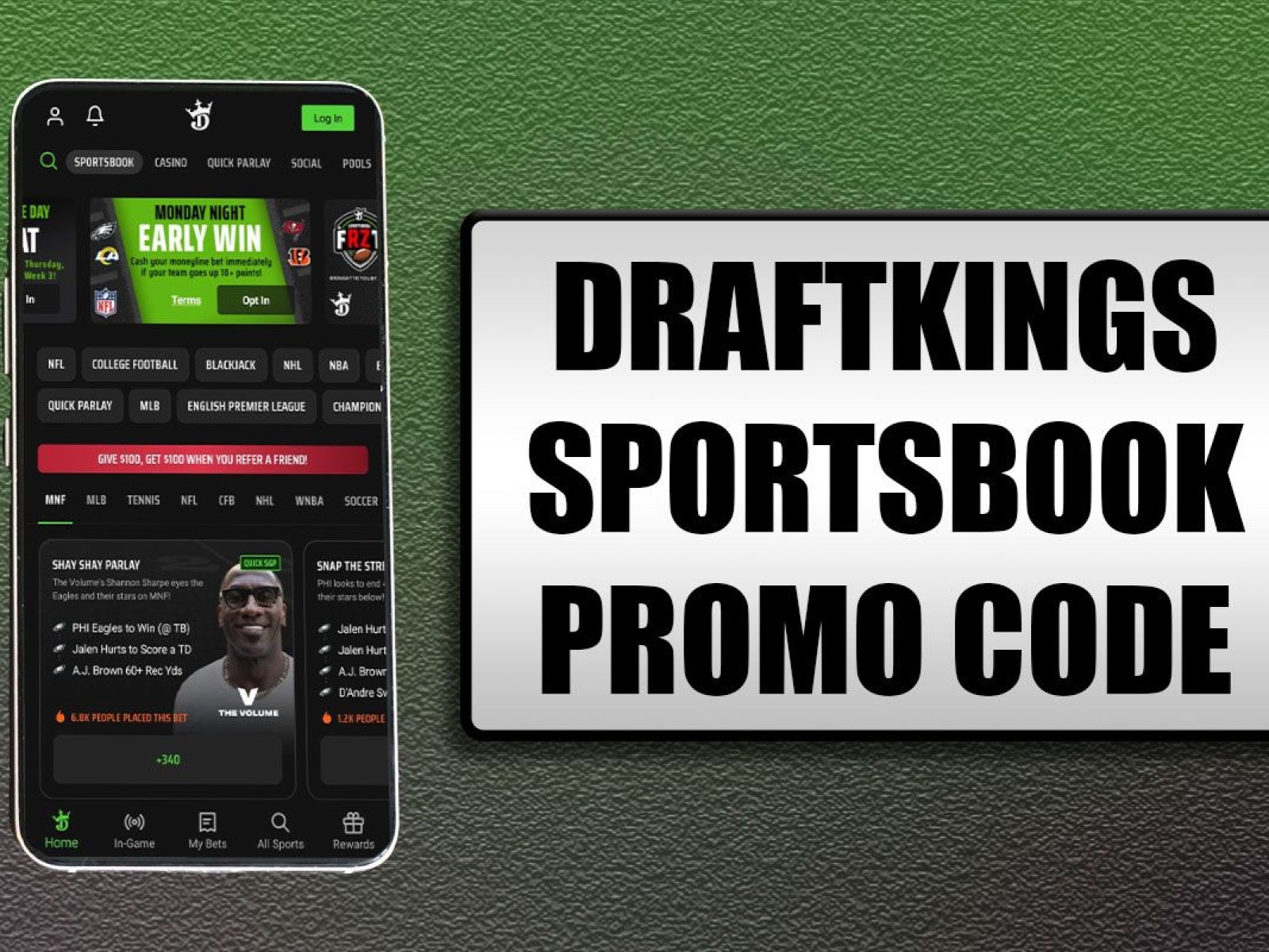 DraftKings Sportsbook Promo Code: TNF Brings Out $350 in Bonuses