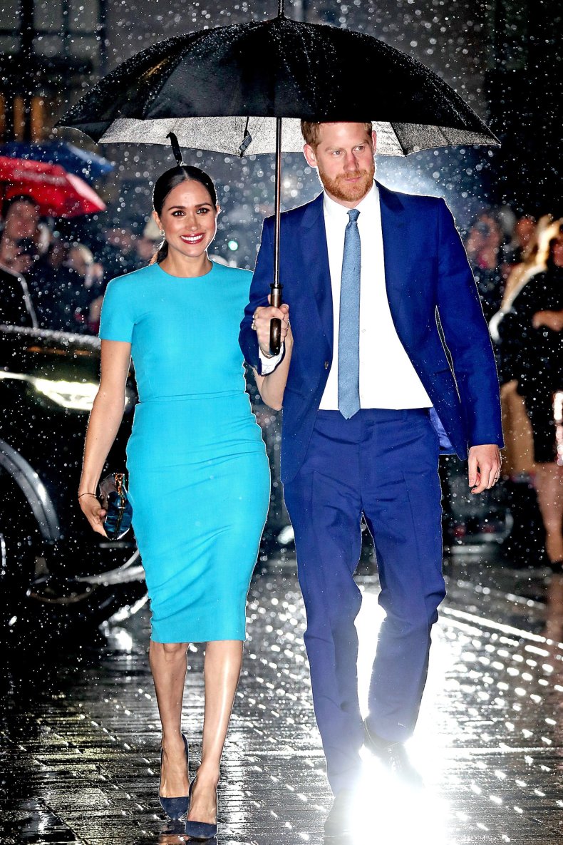 Prince Harry and Meghan in the Rain