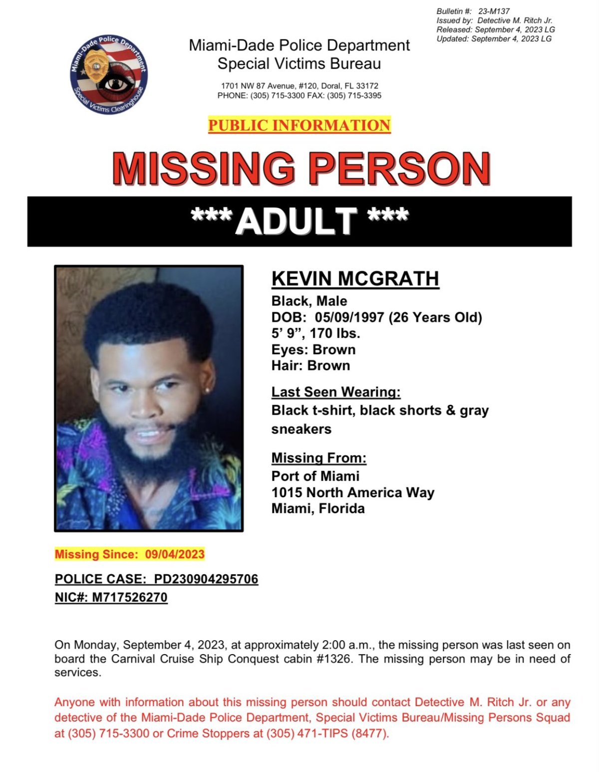 Kevin McGrath missing poster