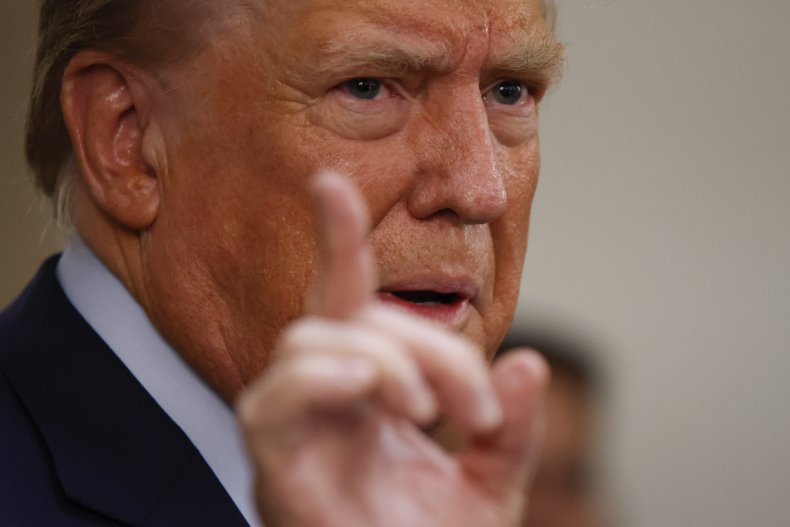 Donald Trump outside court