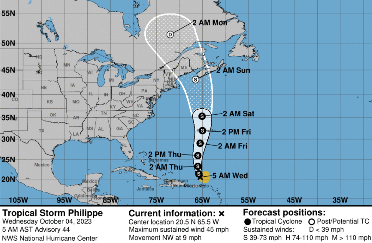 Tropical Storm Philippe Map Path Tracker Shows Potential Landfall Newsweek 6851