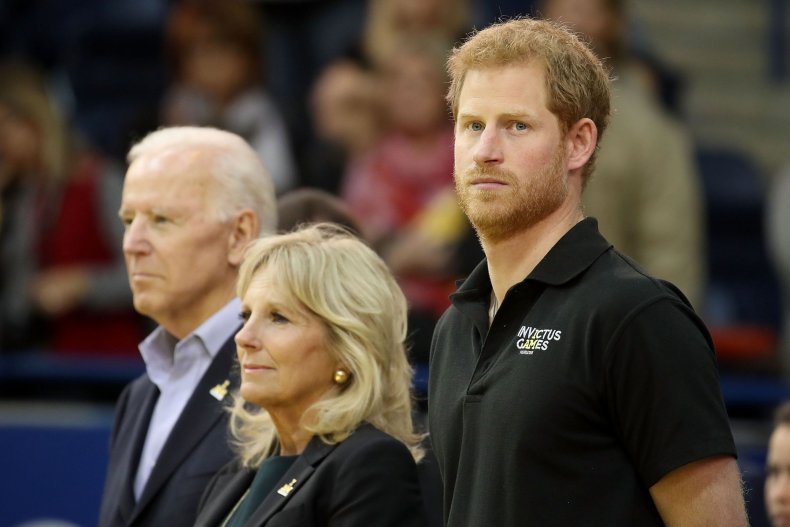 Prince Harry with Joe and Jill Biden