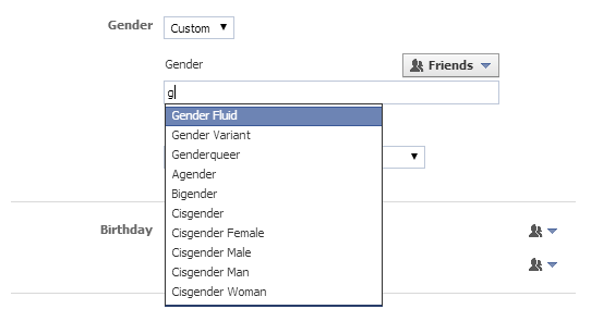 facebook 51 different genders