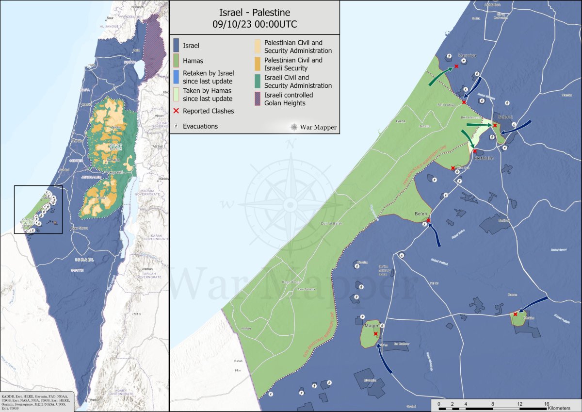 Israel War Map Shows Areas Fought For By Hamas