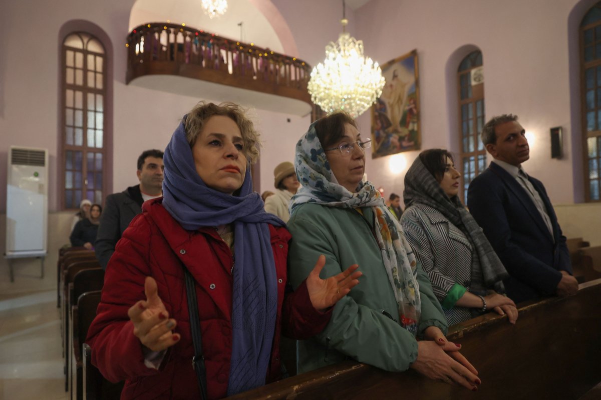 Iranian Christians attend the New Year mass 