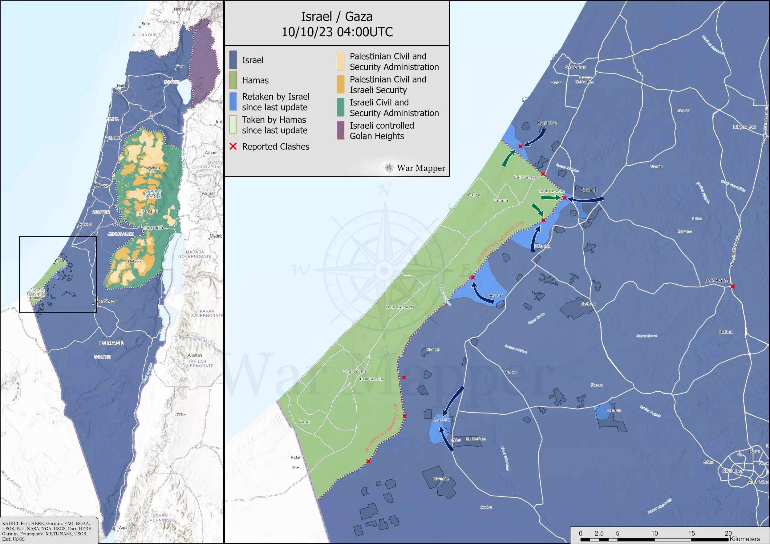 Israel War Map Shows Areas Reclaimed by IDF - Vimarsana News