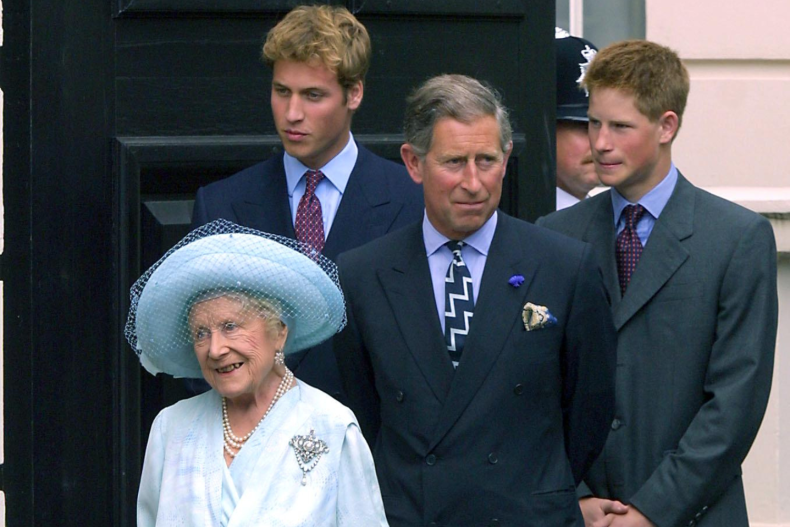 Queen Mother, Princes William, Charles and Harry