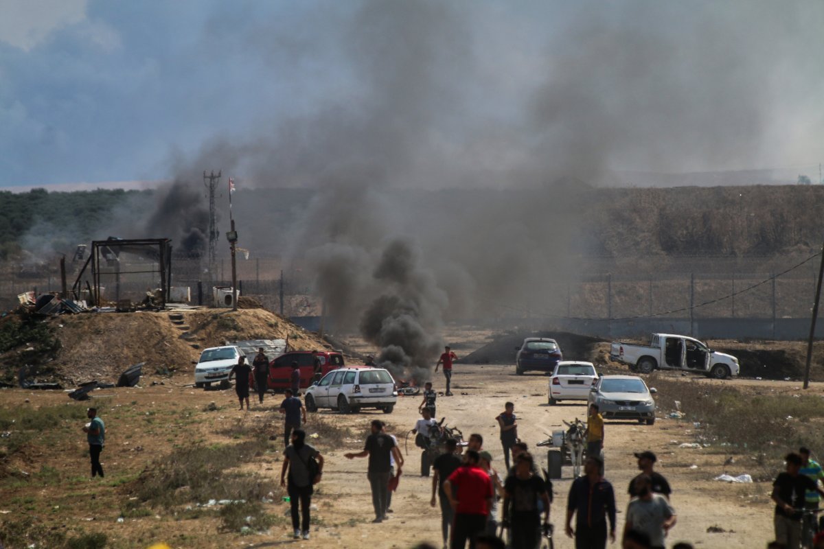 An explosion near the Gaza Strip barrier