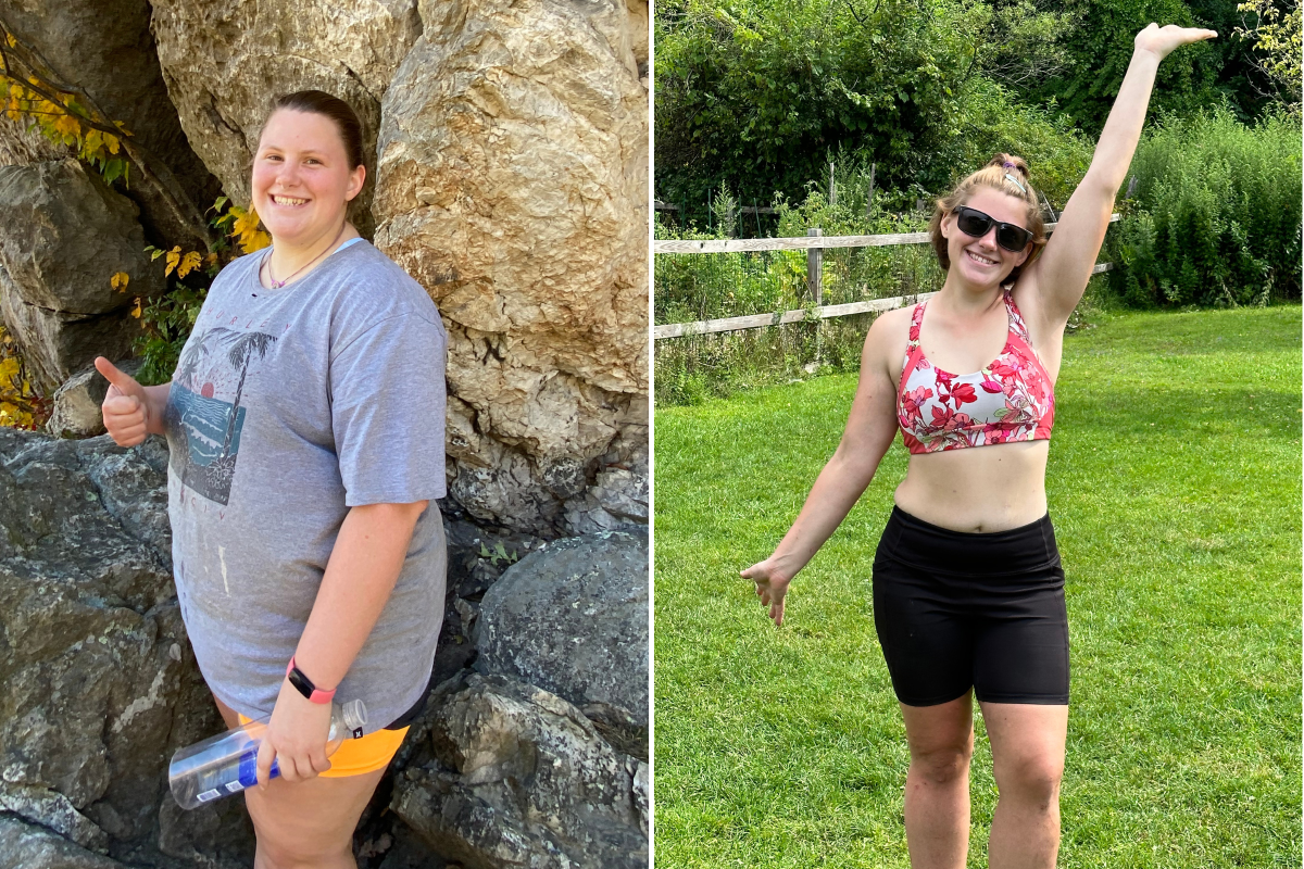 Woman reaches her weight loss goal