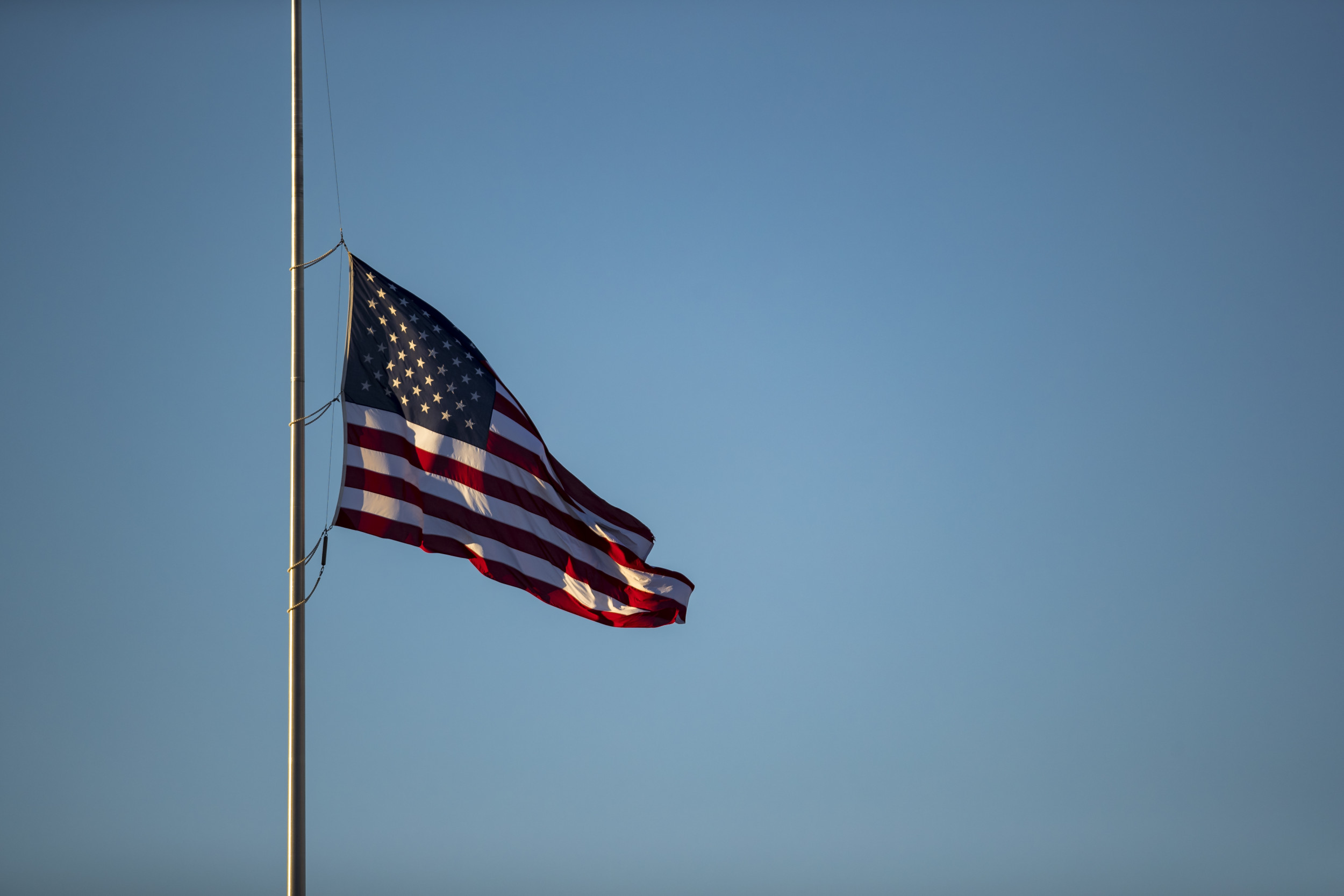 Why Are Flags At Half Mast Today Newsweek   American Flag Half Mast 