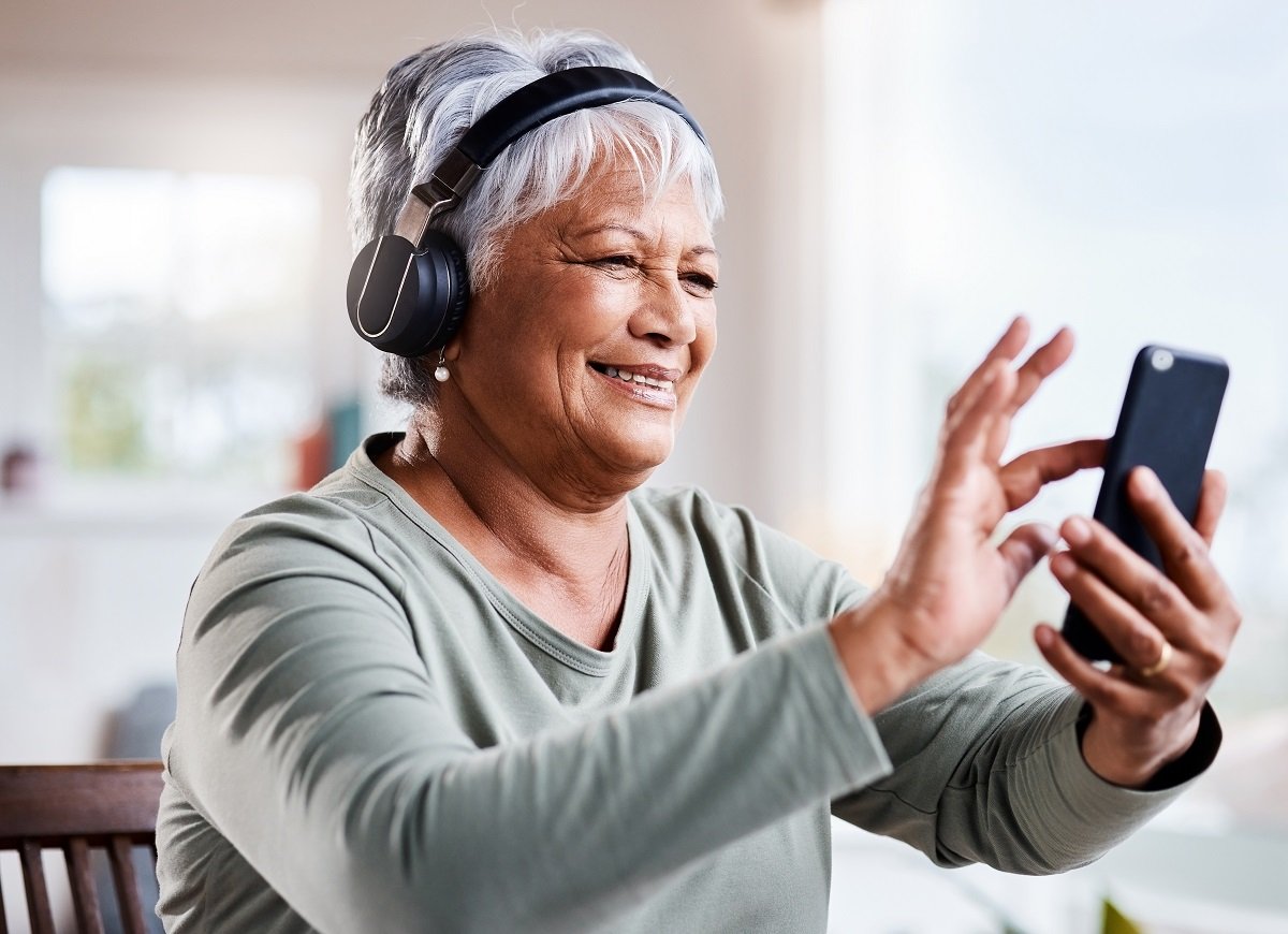 Woman listening to music