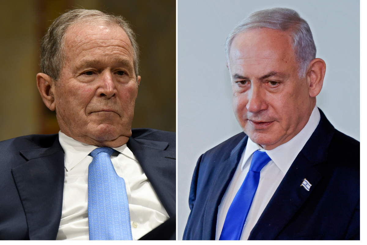 George W. Bush and Benjamin Netanyahu
