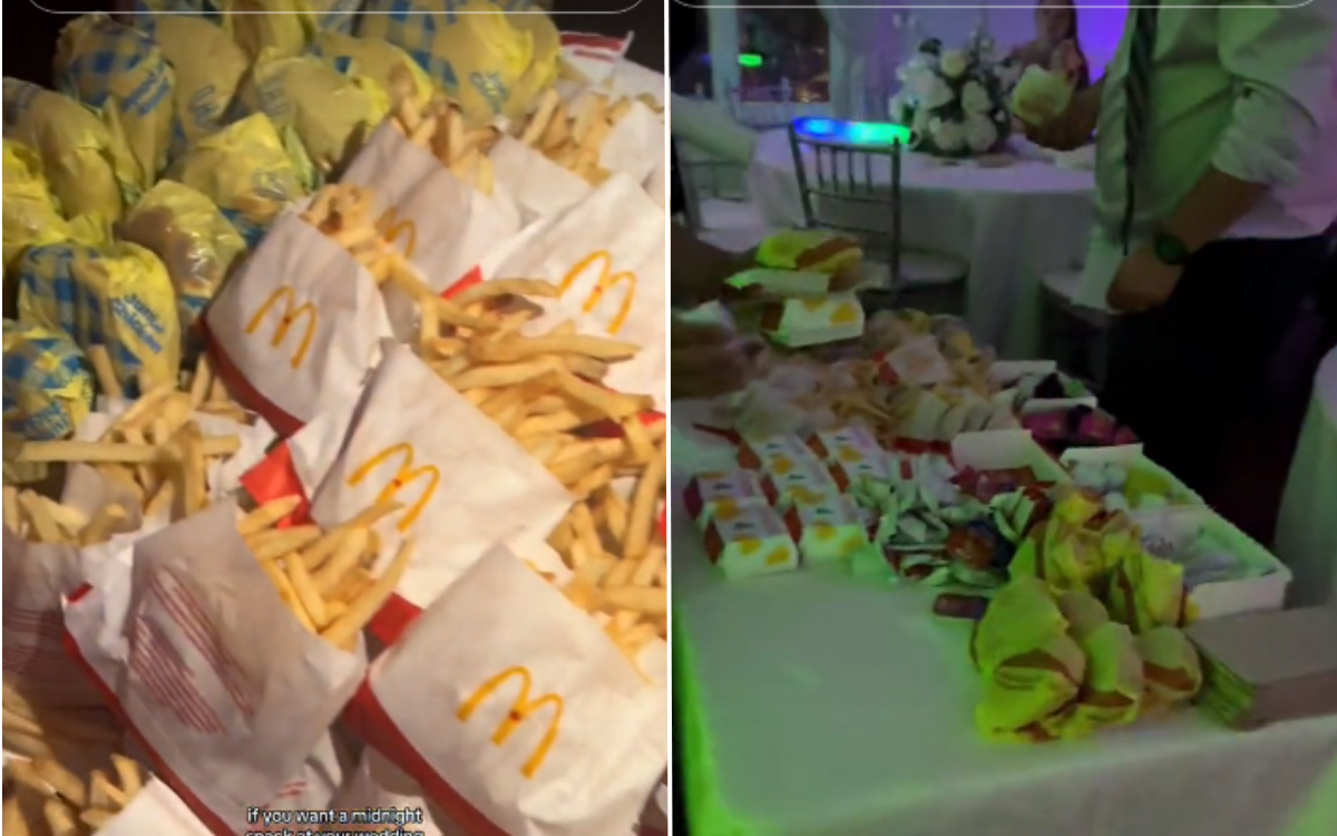 The McDonald's food served at a wedding.
