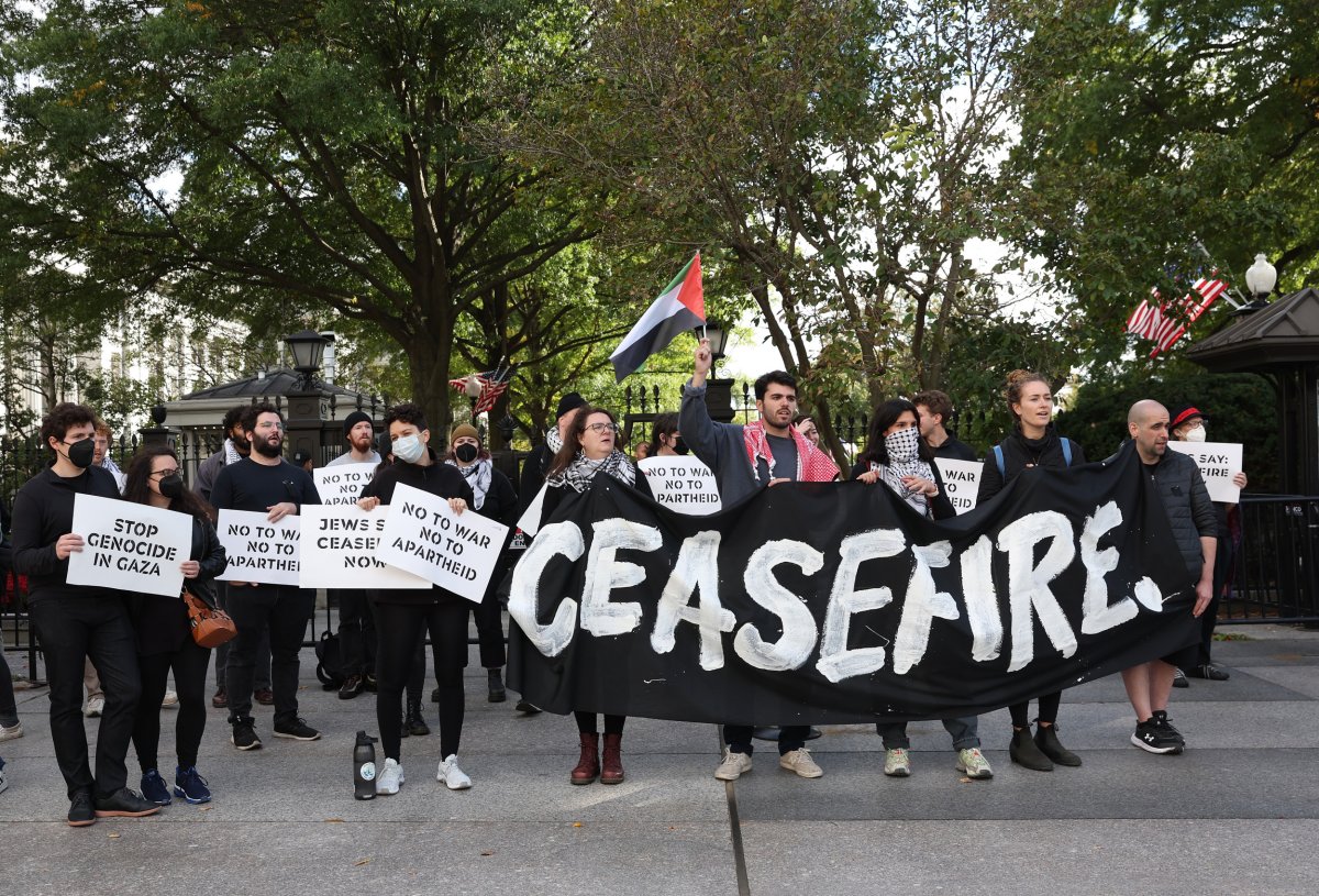 Pro-Palestinian Protesters Outside the White House