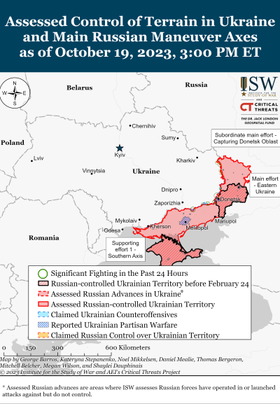 Overview ISW Ukraine battle map October 19
