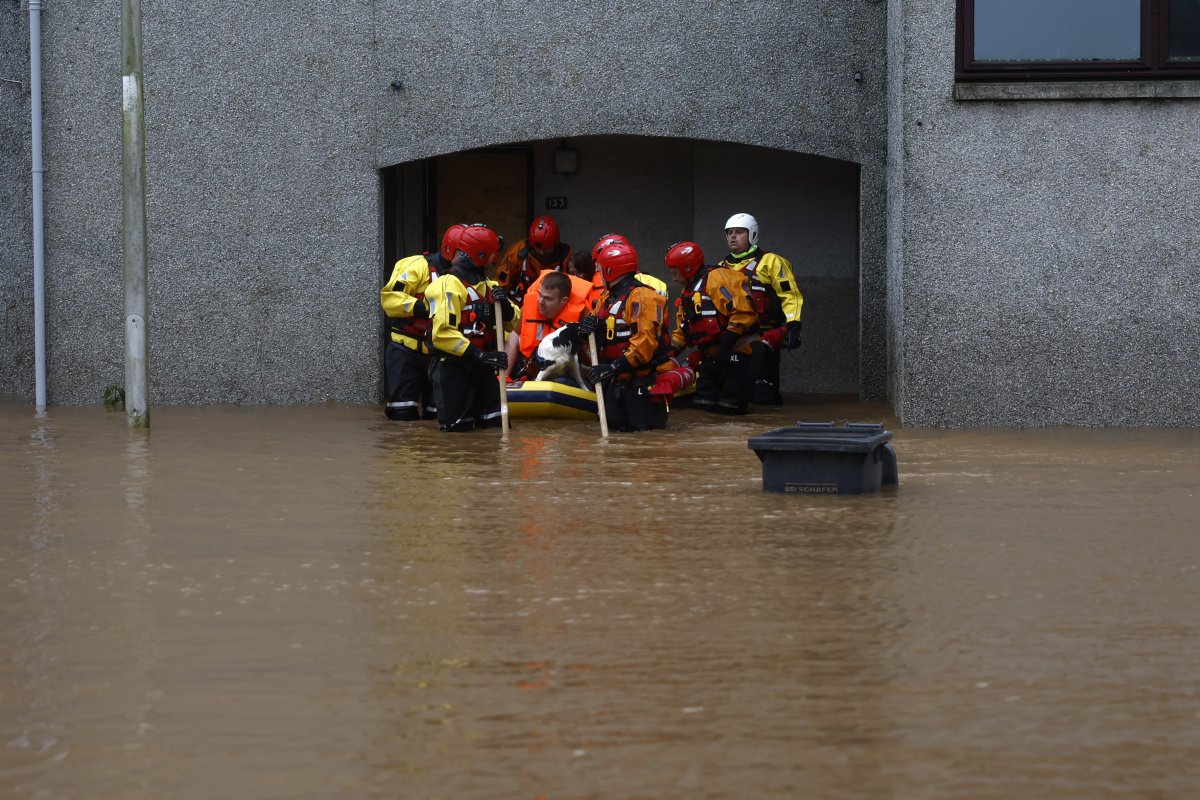 Rescue crews work during Storm Babbitt