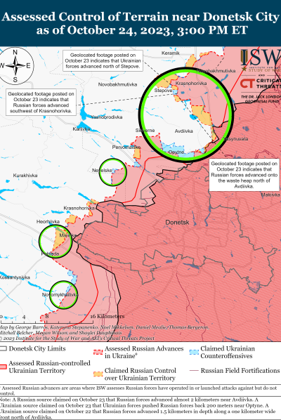 ISW map of Avdiivka advances October 24 ISW map of Avdiivka advances October 24