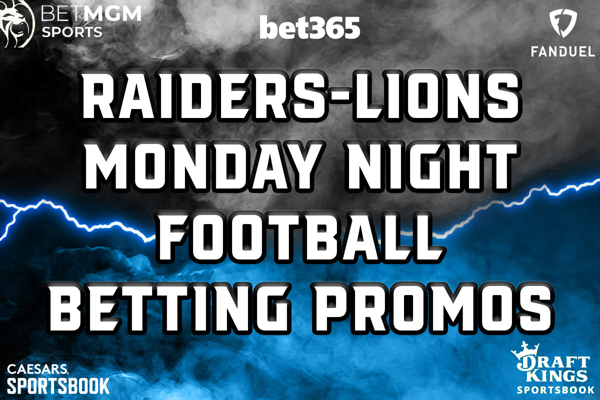 Raiders-Lions Monday Night Football Betting Promos: Snag $3,850 Bonuses