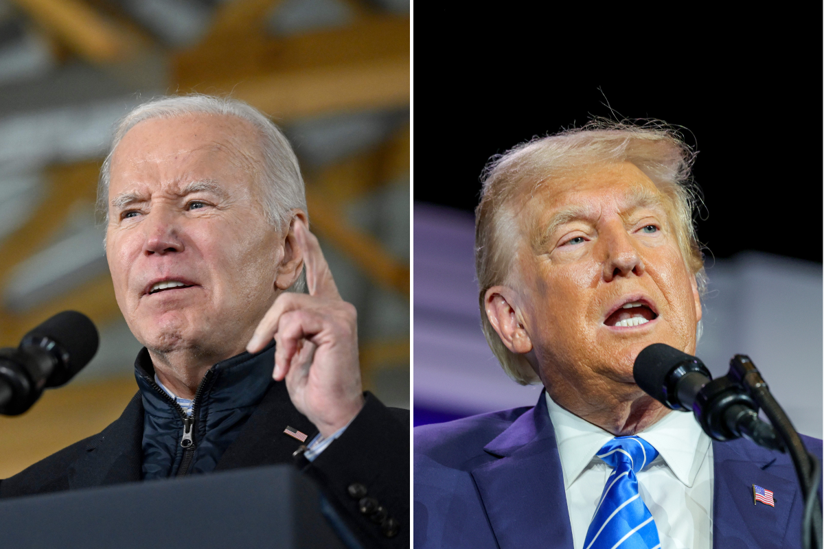 Image split between Joe Biden and Donald Trump