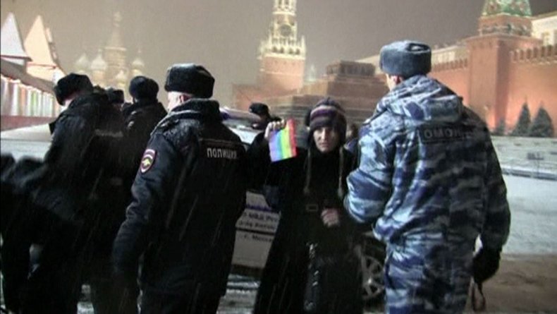 Russian gay protest