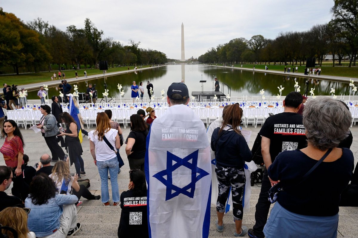 Israel flag at Lincoln Memorial