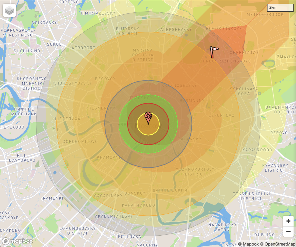 Nukemap MoscowAn image created by Nukemap shows