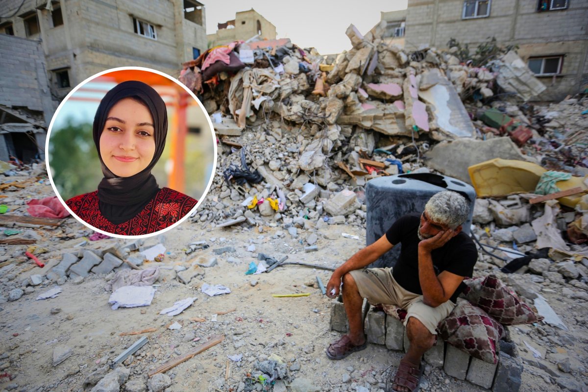 Alaa Zaher Ahmed and Gaza rubble