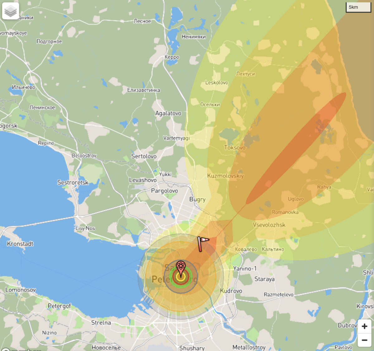 Nukemap St Petersburg