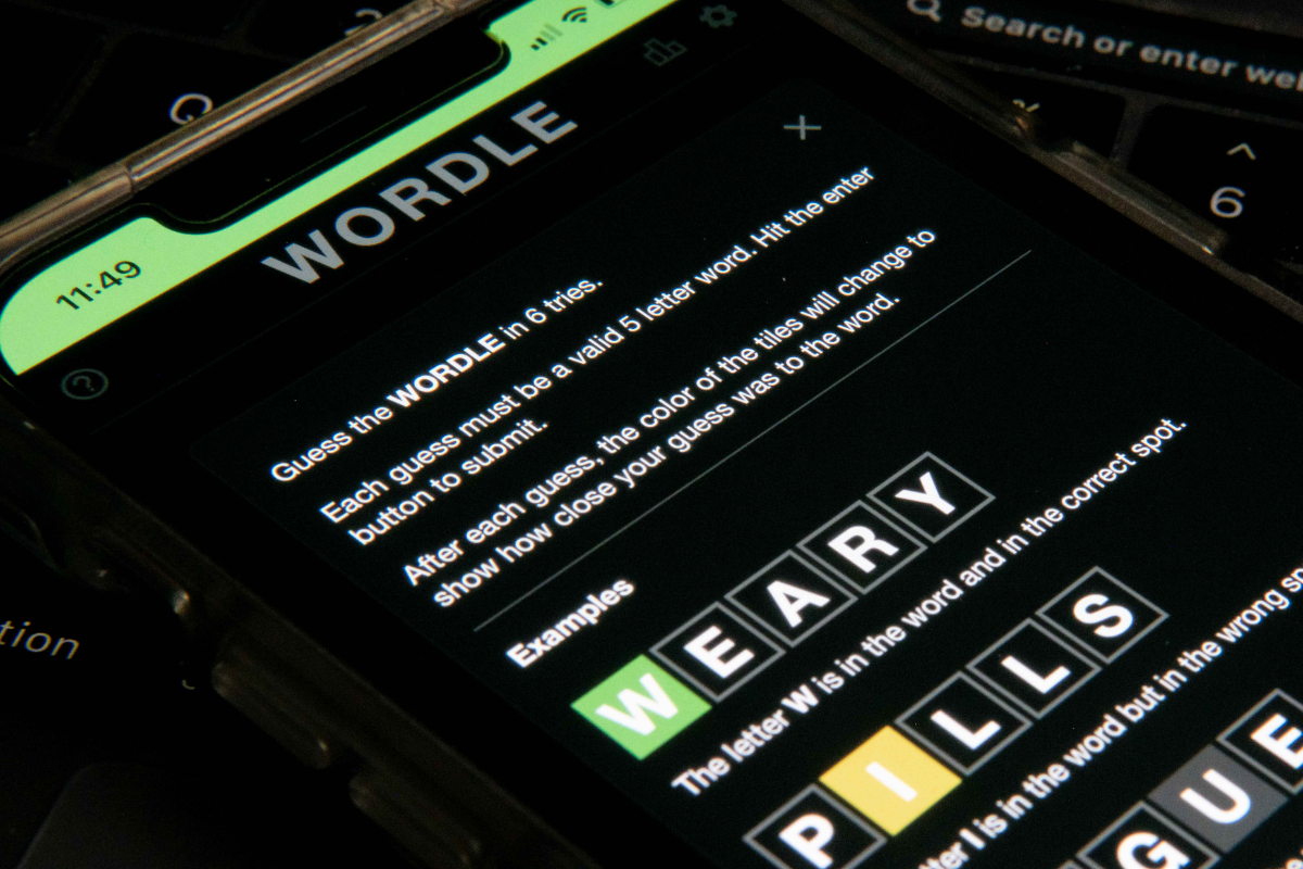 "word" On a cell phone screen