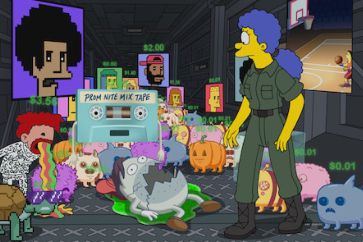 Marge with NFTs in The Simpsons