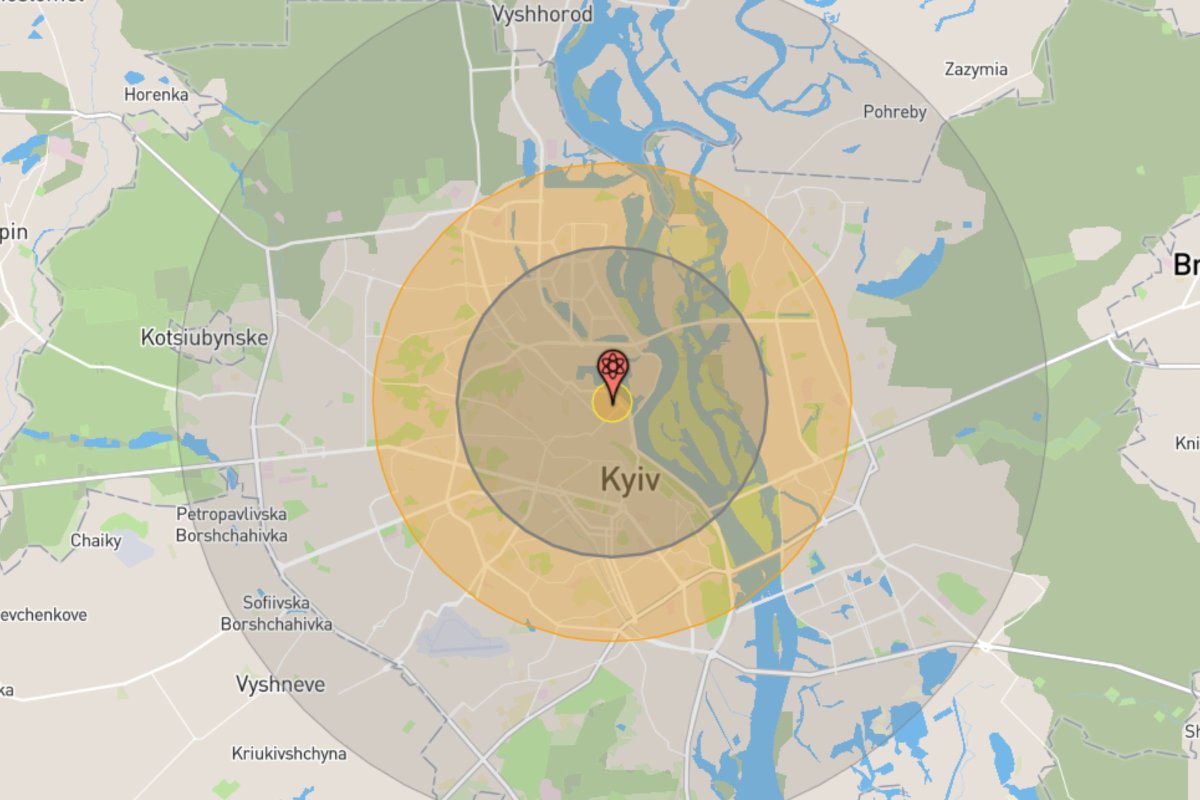 Nuclear explosion Kyiv 