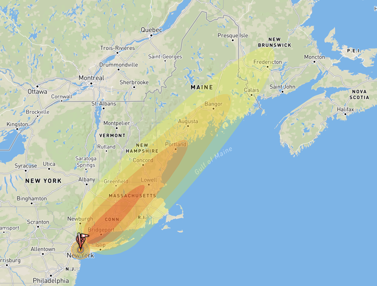 B83 Nuclear Bomb Fallout New York City