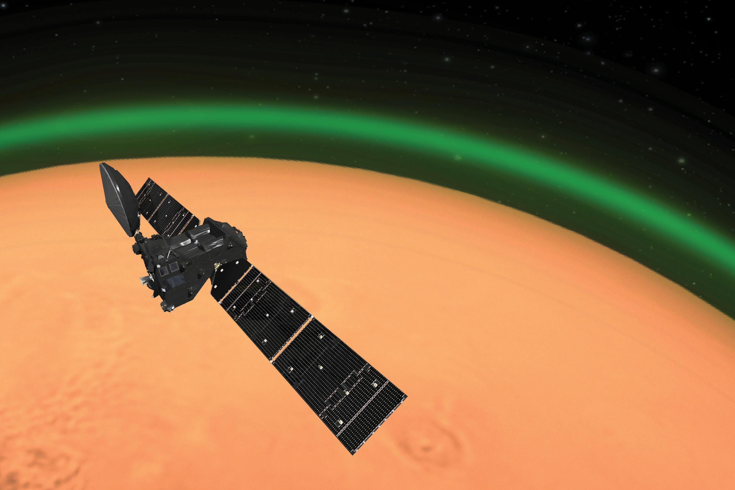 Scientists Observe By no means-Earlier than-Seen Inexperienced Glow in Mars Evening Sky