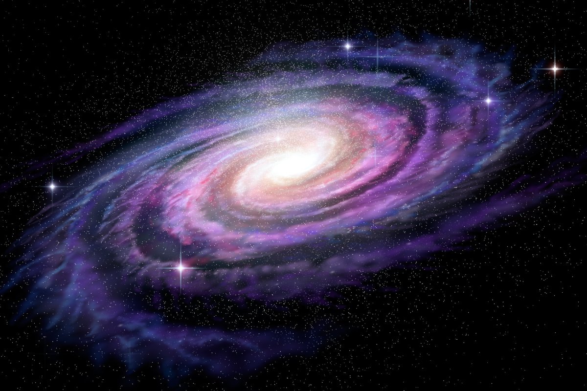 Artist's illustration of a galaxy in space