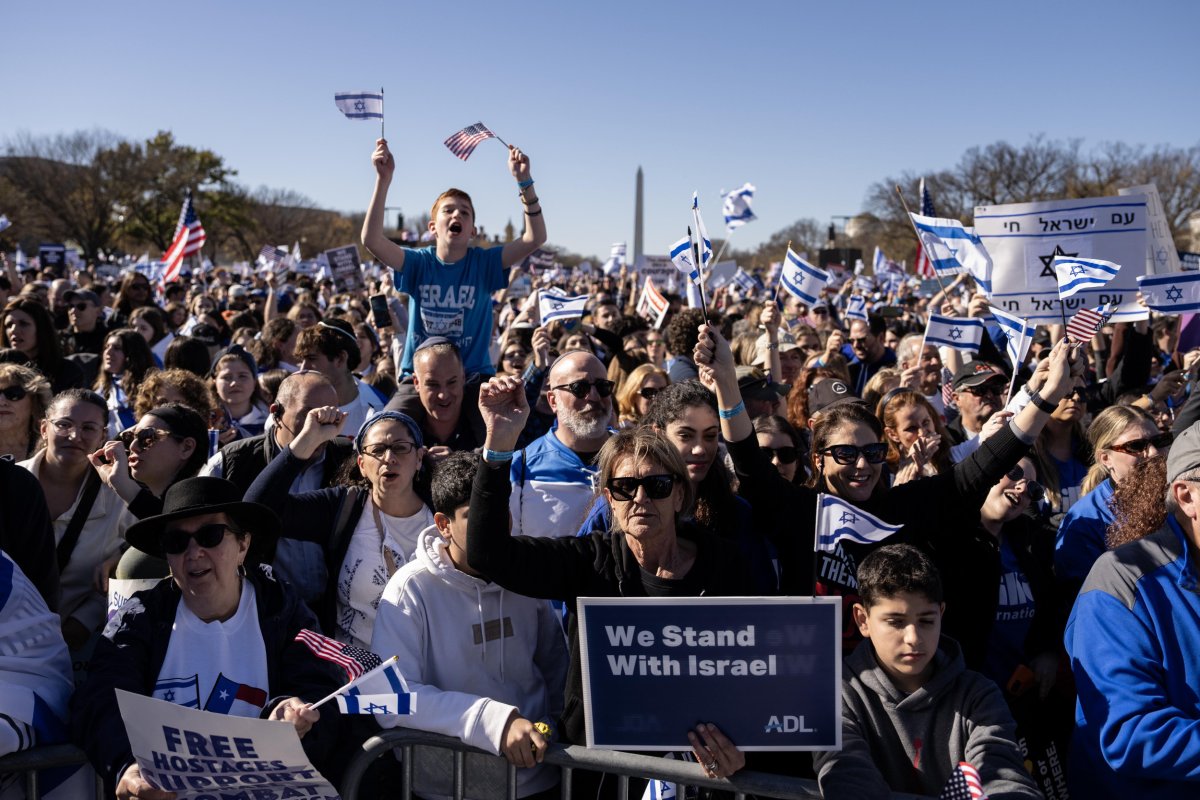 Pro-Palestinian Messages Painted March for Israel Tent