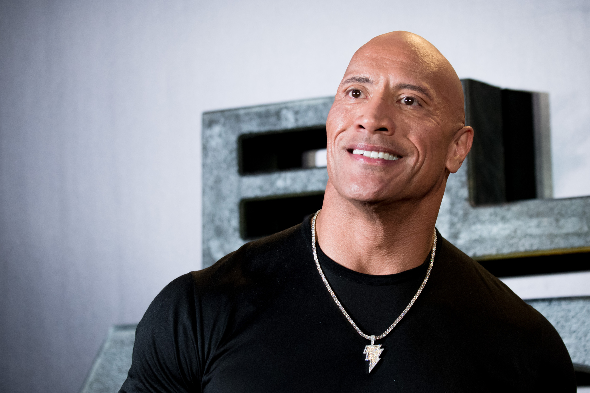 Dwayne The Rock Johnson Eyebrow Raise Black WWE T-shirt