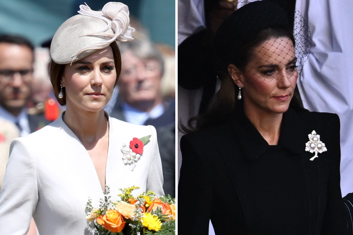 Kate Middleton Diamond and Pearl Leaf Brooch