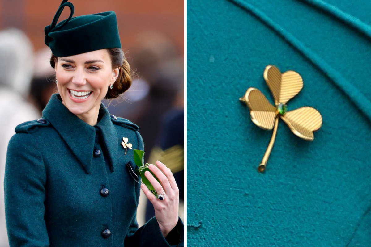 Kate Middleton Irish Guards Shamrock Brooch