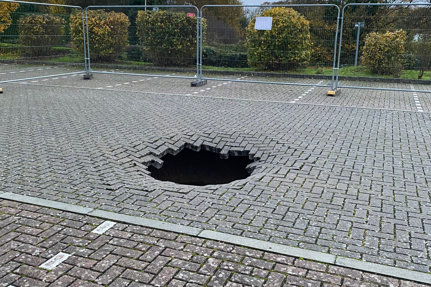 Parents in Shock as 6.5ft Deep Sinkhole Opens Next to School
