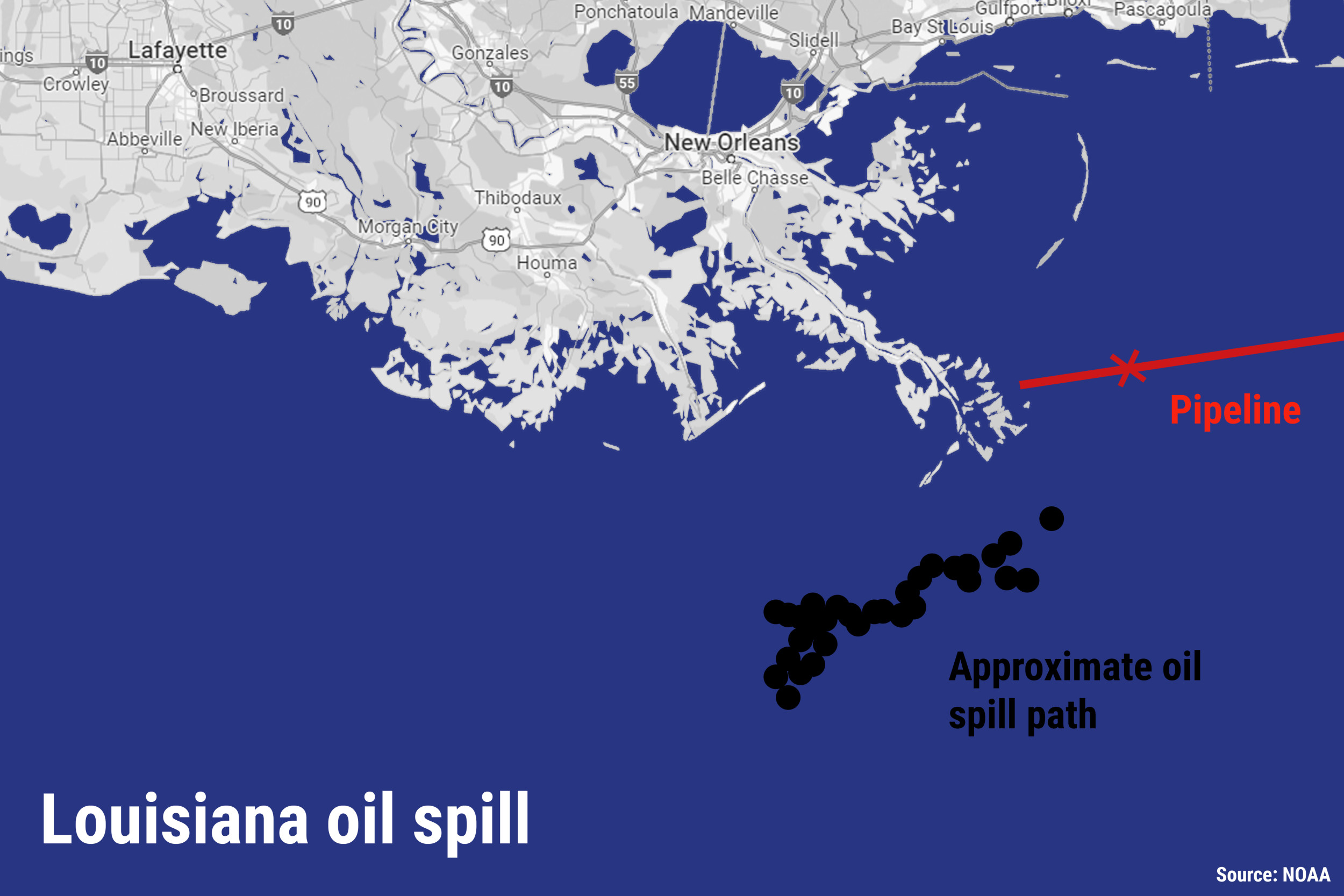 Louisiana Oil Leak Potential Impact to Animals, Coast
