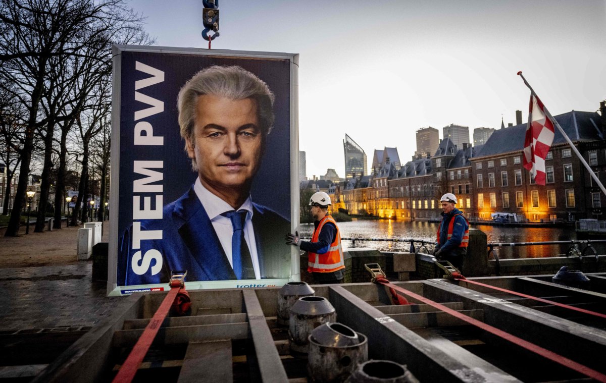 Geert Wilders PVV poster after Dutch elections